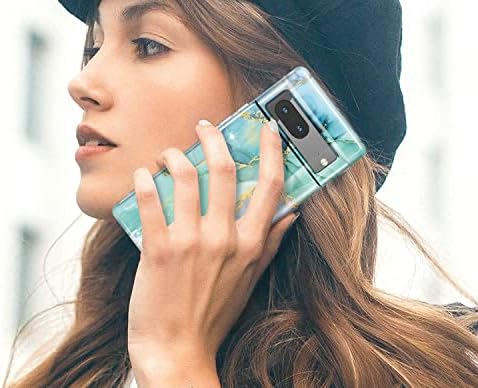 luolnh Pixel 7 Case,Google Pixel 7 Marble Glitter Brilliant Cute Design Soft Silicone Rubber TPU Bumper Cover Phone Case for Google Pixel 7 6.3 Inch(2022) -Abstract Mint
