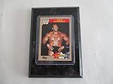 RON SIMMONS 2017 WWE TOPPS SUPERSTAR'LEGEND' CARD MOUNTED ON A 4' X 6' BLACK MARBLE PLAQUE