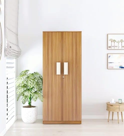 illfordd furniture 2 door wardrobe in light oak finished with drawer and multiple shelves