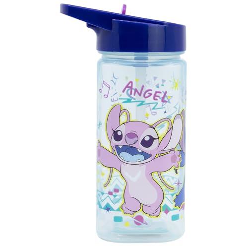 Bouteille d'eau carrée Stitch 510 ml - Gourde compacte réutilisable à paille rétractable - 4