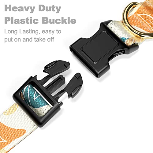 Rnivvi Dog Collar, Personalized Adjustable Dog Collar For Large Dogs, Cute Boho Puppy Collar For Boy And Girl Dogs, Soft Pet Collars With Quick Release Buckle For Walking Running, Abstract Leaves #TOP3