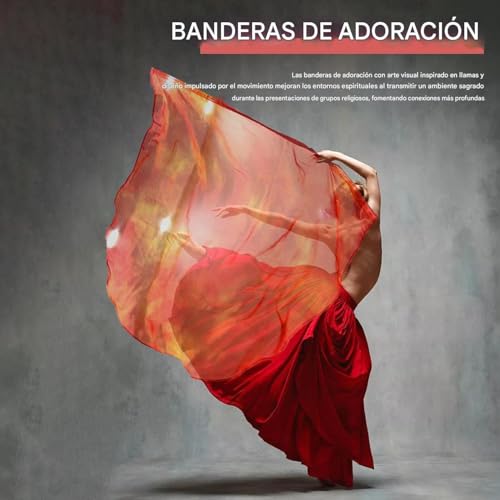 Banderas de alabanza para danza litúrgica con mástil extensible ligero 7