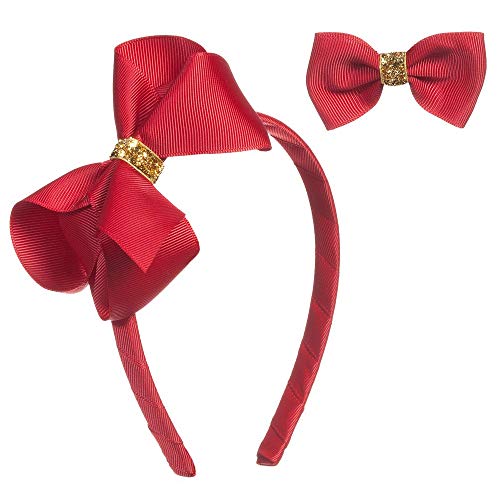 Bow Headband Bowknot Hairband Bow Hair Clips Christmas Hair Bands Women Girls Kids Hair Hoop Bow Headdress Headwear Headpiece Party Decoration Cosplay Costume Cute Handmade Hair Accessories 2 Pack