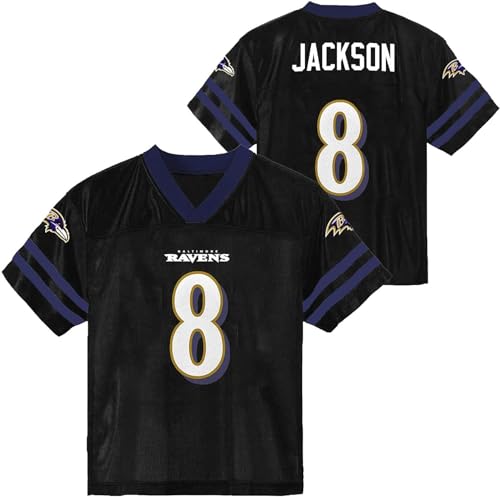 Lamar Jackson Baltimore Ravens #8 Black Kids 4-7 Alternate Away Home Player Jersey (7)