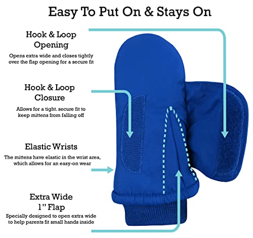 Image of N'Ice Caps Kids Waterproof Snow Mittens Cold Weather Thinsulate Insulated