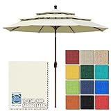 EliteShade USA 10-Year-Non-Fading 9Ft 3 Tiers Market Umbrella Patio Umbrella...
