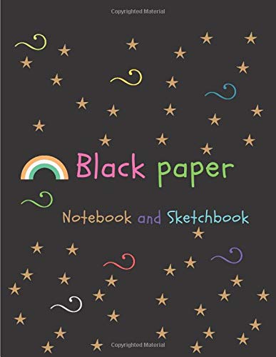 Black paper Notebook and Sketchbook: Black Pages Journal And Sketchbook 8.5x11 Black Paper with Lined for Gel Pens... with date best Sketching memories ( Design No 12 )