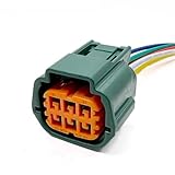Kfz Sensorstecker Kompatibel mit Nissan 6P Autogas Wasserdichte elektrische Kabelanschlüsse Weiblicher Kabelbaum 6181-0511 6189-0766(Green)