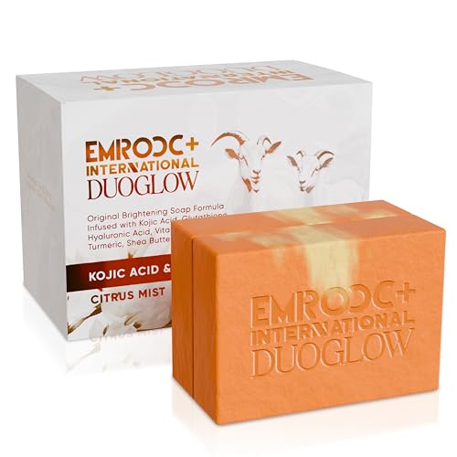 Soap with Kojic Acid, Glutathione & Turmeric – Brightening Bar for Dark Spots, Hyperpigmentation & Uneven Skin Tone – Anti-Aging, Moisturizing Goat Milk Cleanser (2 Pack, 3.52oz Each)