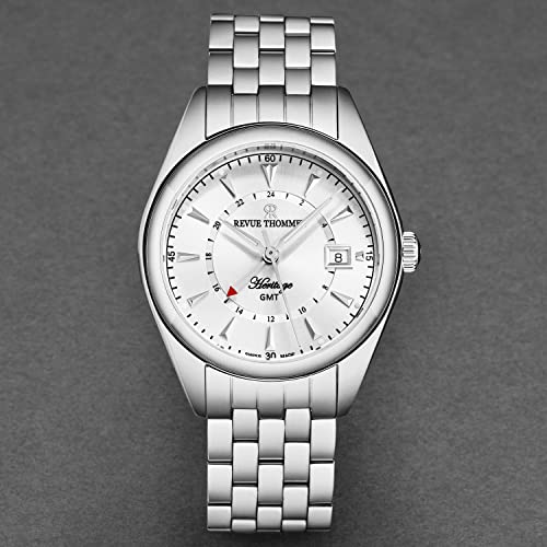 Men's 'Heritage' GMT Silver Dial Stainless Steel Bracelet Swiss Automatic Watch 21010.23324