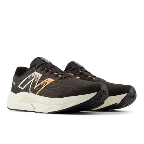 New Balance Men's FuelCell Propel V5 Running Shoe, Black/Hot Mango/Black Cement, 11.5