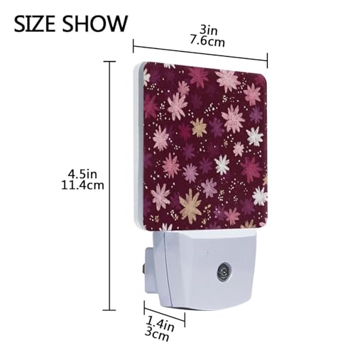 Luz Nocturna Sensor LED con Flores Rojo y Blanco miniatura 3