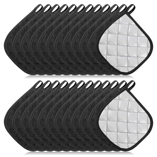 24 Pcs Pot Holders Bulk 7X 7 Inch Square Hot Pads Heat Resistant Cotton Potholders Mat for Kitchens...
