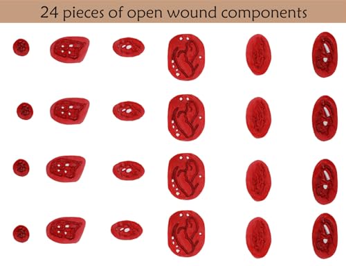Image of 43PCS Trauma Manikin Moulage Kit Trauma Evaluation Set Burn /Wound Module for First Aid Trauma Care Training Full Body CPR Manikin Trauma Assessment Module for Manikin Training Model