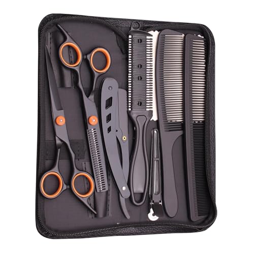 Kit De Corte De Pelo Para Peluquero - Juego De Tijeras Para Cortar El Cabello, Herramientas Para El Hogar Set De Peluquería | Tijeras Para Adelgazar, Tijeras Para El Cabello, Tijeras De Peluquería De