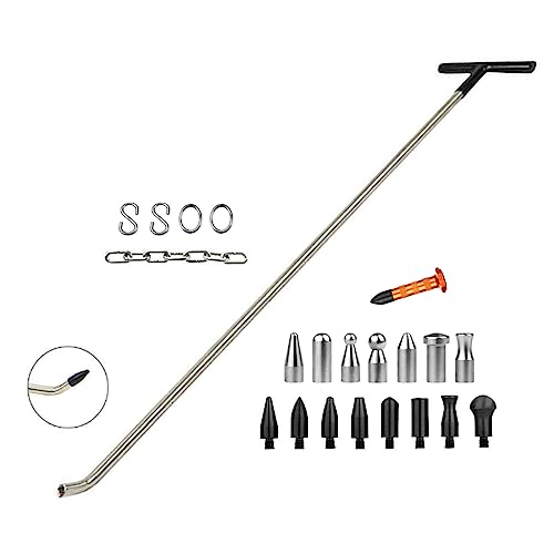 Image of LadyRosian 22PCS Dent Repair Rods Tools Paintless Dent Repair Stainless Steel Kits with S-Hook for Car Auto Body Dents Hail Damage Removal Set