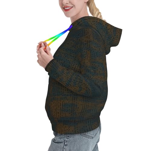 Sweat à capuche code de programmation imprimé graphique avec poche kangourou