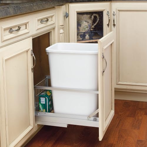 Contenedor de basura extraíble para cocina, 35 Qt, blanco miniatura 2
