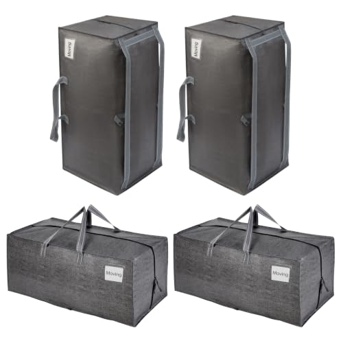 Image of VENO 4 Pack Heavy Duty Moving Bags with Backpack Straps, Zippers & Handles, Extra Large Packing Bags for College Dorm Essentials, Moving Supplies Alternative to Cardboard Moving Boxes