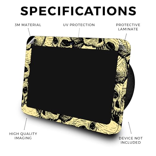 Image of Carbon Fiber Skin Compatible with Amazon Echo Show 8 (3rd Gen, 2023) - Inked Skulls - Premium 3M Vinyl Protective Wrap Decal Cover - Easy to Apply | Crafted in The USA by MightySkins