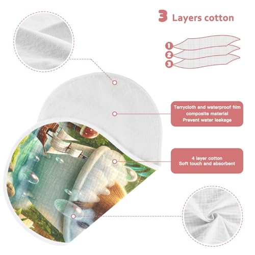 Capybara Bathtub Bubbles Baby Burp Cloths Absorbent Muslin Soft Burp Cloth Rags Cotton Burp Clothes for Unisex Boy Newborn Girl 1 Pack 22x11 Inches3