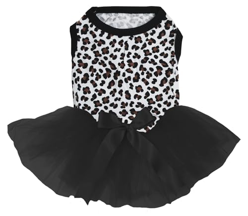 Robe léopard pour chien taille S évitant les frottements vêtement noir - 2