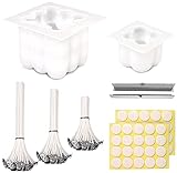 TOOELMON Bubble Kerzenform Kit, DIY Silikonform Kerze zum Gießen, 3D Kerzen Selber Machen Set - 150 stück Kerzendocht + 40 stück Docht Dots Aufkleber + 2 Dochte Halter + 2 Kerzenformen