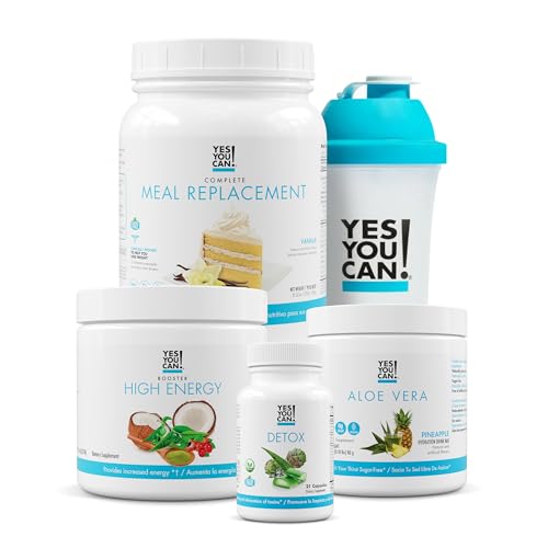 Yes You Can! Detox Plus Kit (Meal Replacement Vanilla, Aloe Vera Pineapple) - Complete Meal Replacement Powder, High Energy Shake Booster, Aloe Vera Detox Supplement, Health Transformation