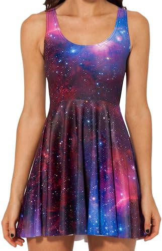 Image of Sister Amy Printed Elastic Sleeveless Shaping Breathable Camisole Skater Dress