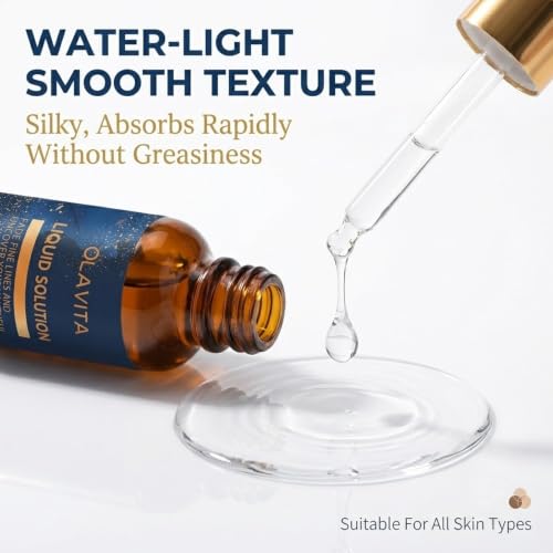 Olavita Liquid Solution Anti Aging Serum,Olavita Tri-lift Peptide Complex Cream, Advanced Vitamin C & E Hydrating & Firming Facial Serum with Collagen Support,Smoothes Wrinkles and Fine Lines,2Pack — view 4