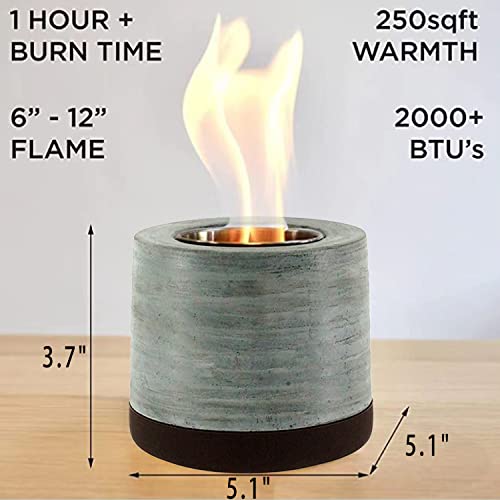 Romway Concrete Tabletop Fire Pit Bowl, Table Top Portable Rubbing Alcohol Fireplace Indoor #TOP3