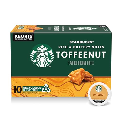 Image of Starbucks K-Cup Coffee Pods, Flavored Hot or Iced Coffee, Toffeenut, 10 Keurig Pods
