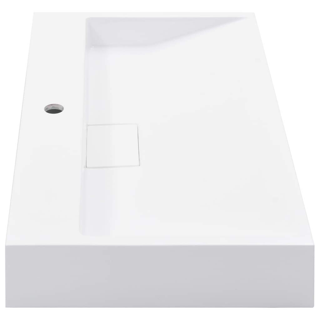 Festnight Lavabo Blanco 80 x 46 x 11 cm Lavabo sobre Encimera Resina Mineral