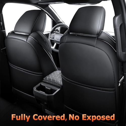 Image of Leather Seat Covers Custom Fit for Tacoma Gen 4th (2024-2026) Double Cab | Custom Fit for SR, SR5, TRD PreRunner, TRD Sport, TRD Off-Road, Limited, Trailhunter - Fully Covered - Fit Like a Glove