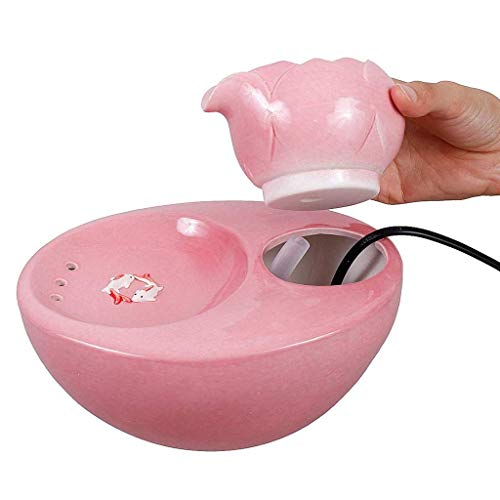 Fuente de agua para gatos cerámica portátil automática miniatura 5