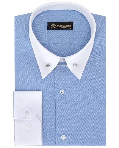 Royal Blue Pin Collar Dress Shirt by Jack Martin London