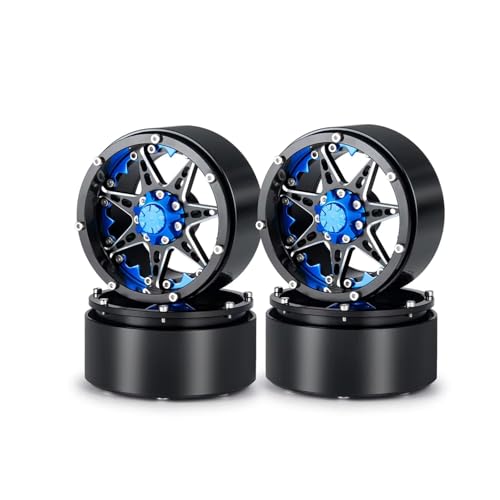 RC�r�[�h���b�N�z�C�[������ For Axial For SCX10 For Wraith For TRX4 For TRX6 1/10 ���^�� 2.2�C���` �r�[�h���b�N�z�C�[������ 6�X�|�[�N�n�u 4WD RC�g??���b�N�J�[�p�[�c(Blue)