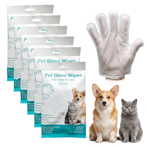 XLTBOMS Guantes Limpieza Gatos Perros Hipoalergénicos Desodorizante 36uds | Guantes limpieza mascotas, sin enjuague, eliminan suciedad de cara, orejas y cuerpo, ideal para cuidado diario y viaje
