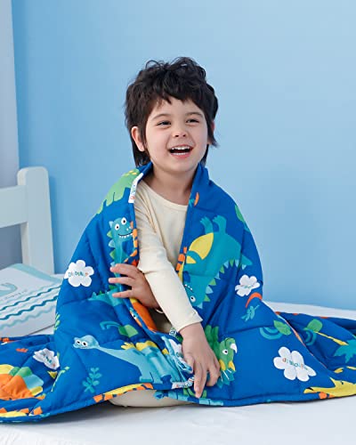 Insugar Toddler Weighted Blanket 5Lbs Weighted Blanket Kids, Heavy Dinosaur Blankets Throws For Children Sound Sleep Boys And Girls Gifts, Soft, Breathable, Blue, 36"X48" #TOP7