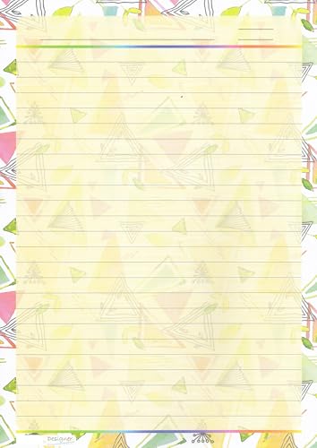 Image of Pack of - 40 Design - 009 A4 Size 140 GSM One Side Ruled Multipurpose Designer Colored Art & Craft Sheets for Scrapbooking, Projects