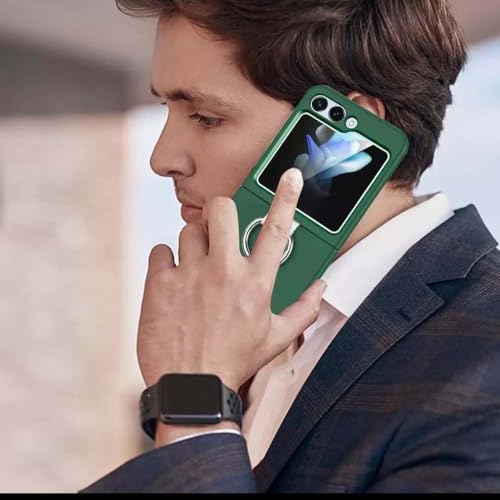 Image of Scalebee Back Cover for Samsung Galaxy Z Flip 7 / Flip7 5G Ultra Thin Slim Protective Case Cover with Metal Ring (Green)