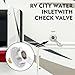 YTFSA RV City Water Inlet with Check Valve, 3/4 NH Female to 1/2 NPT Male Flange RV Fresh Water Inlet, RV Water Inlet Replacement, RV Water Inlet with Dust Plug for RV Camper Motorhome, White