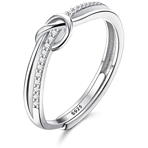 Anillo Mujer Plata de Ley 925 Nudo de Amor Ajustable Cover