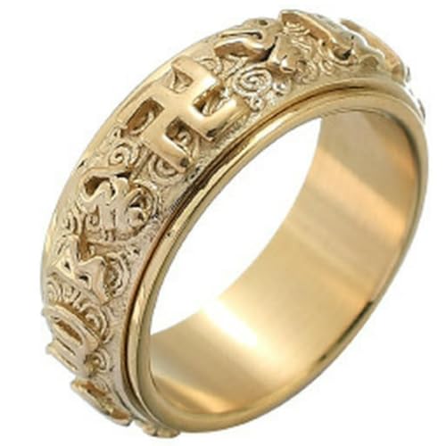Mantra gravé bague rotative homme acier antistress pour calmer l'anxiété