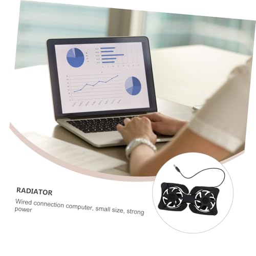 Soporte plegable para laptop con ventiladores USB, 3 unidades, negro, refrigeración para notebook, base de enfriamiento miniatura 3