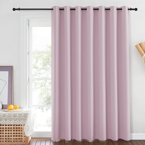NICETOWN Room Darkening Baby Pink Curtains W100 x L84 for Sliding Door, Grommet Thermal Insulated Light Blocking Window Treatments for Bedroom/Living Room, 1 Panel