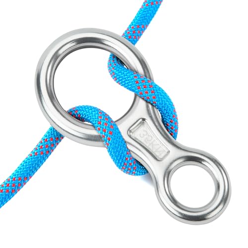 Descensor de Escalada Figura 8, Anillo Cuerda de Rappel 35KN, Descensor de Aleación de Aluminio, Descender Rescue Belay Dispositivo para Montañismo en Roca al Aire Libre Rescate Trabajo Aéreo
