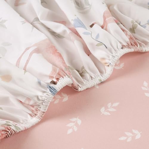 Image of Gllquen Baby Bassinet Sheets 2-Pack for Baby Girl Boy Pink Deer