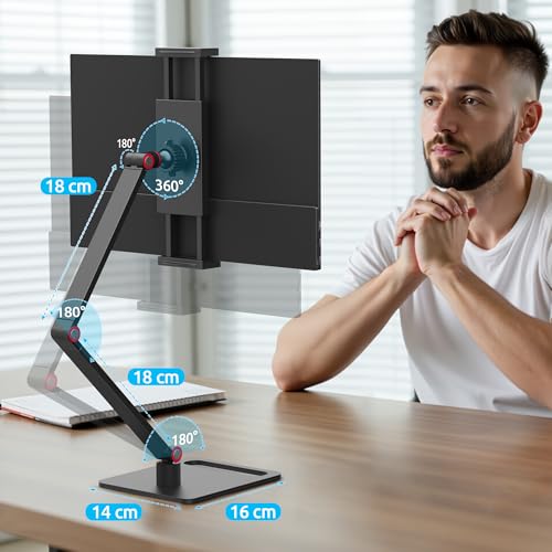 Image of MagicRaven Portable Monitor, 15.6 inch 1080P IPS Laptop Screen with Adjustable Stand, Lightweight USB C HDMI Second Gaming Display with Speakers, Travel Monitor for PS4 /5 Xbox Switch MAC PC Phone