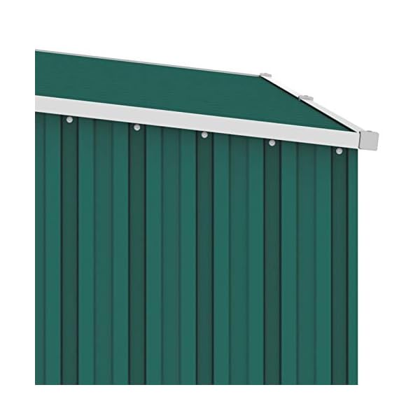Festnight 2-in-1 Gartenschuppen Kaminholzregal Gerätehaus Metallgerätehaus Lagerschuppen Fahradbox Fahrradgarage Metall… – Bild 7